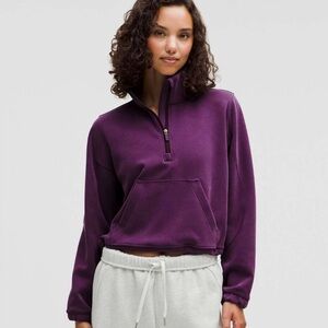 Lululemon Brushed Softstreme Half Zip in Dramatic Magenta